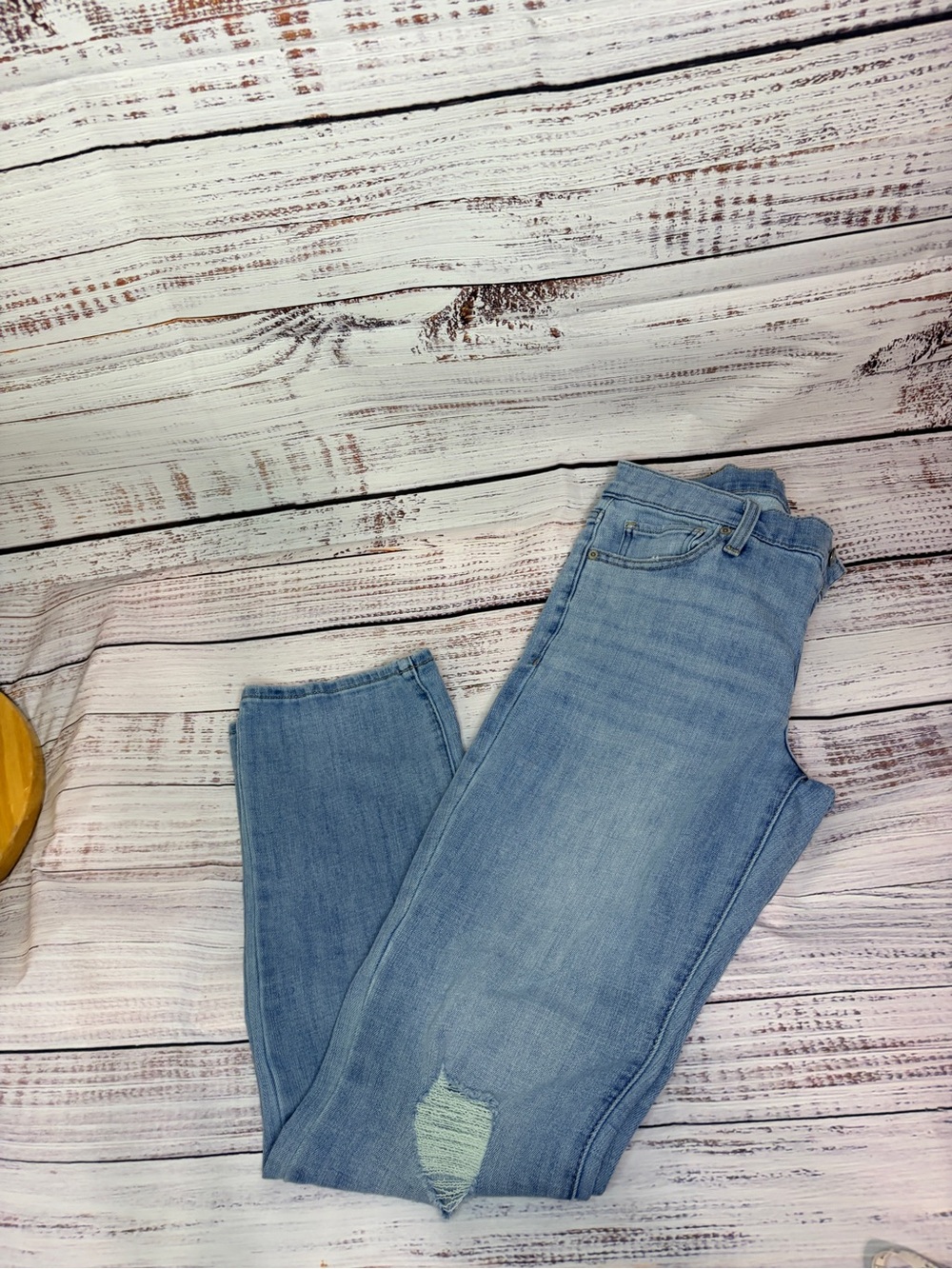 Lucky Light Blue Women's Distressed Sweet Mid-rise Straight Jeans